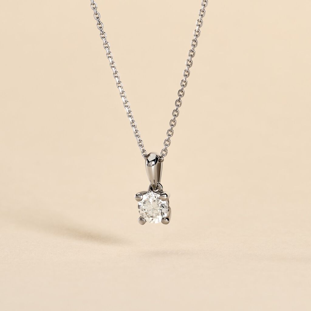 Collier Victoria Platine Blanc Diamant - Colliers Femme | Histoire d&rsquo;Or