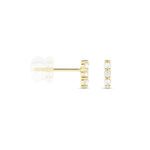 Boucles D'oreilles Puces Youssa Barrettes Or Jaune Oxyde De Zirconium - Clous d'oreilles Femme | Histoire d&rsquo;Or