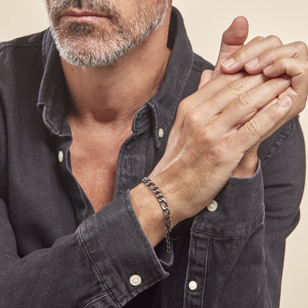 Bracelet Acier Noir Et Gris Dario - Bracelets Homme | Histoire d’Or