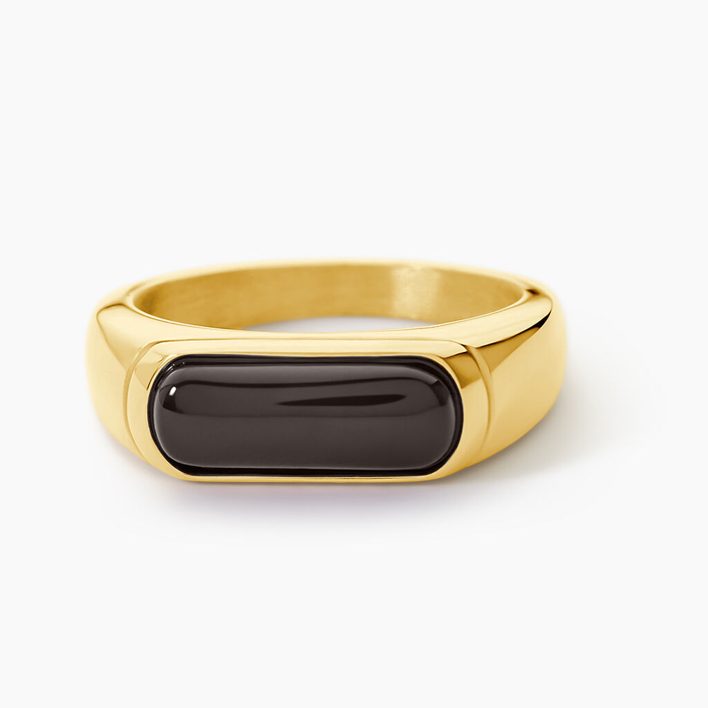 Bague Jazz Acier Jaune Agate - Bagues solitaires Femme | Histoire d&rsquo;Or