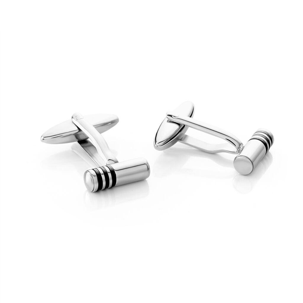 Boutons De Manchette Gaudens Acier Bicolore - Boutons de manchette Homme | Histoire d’Or