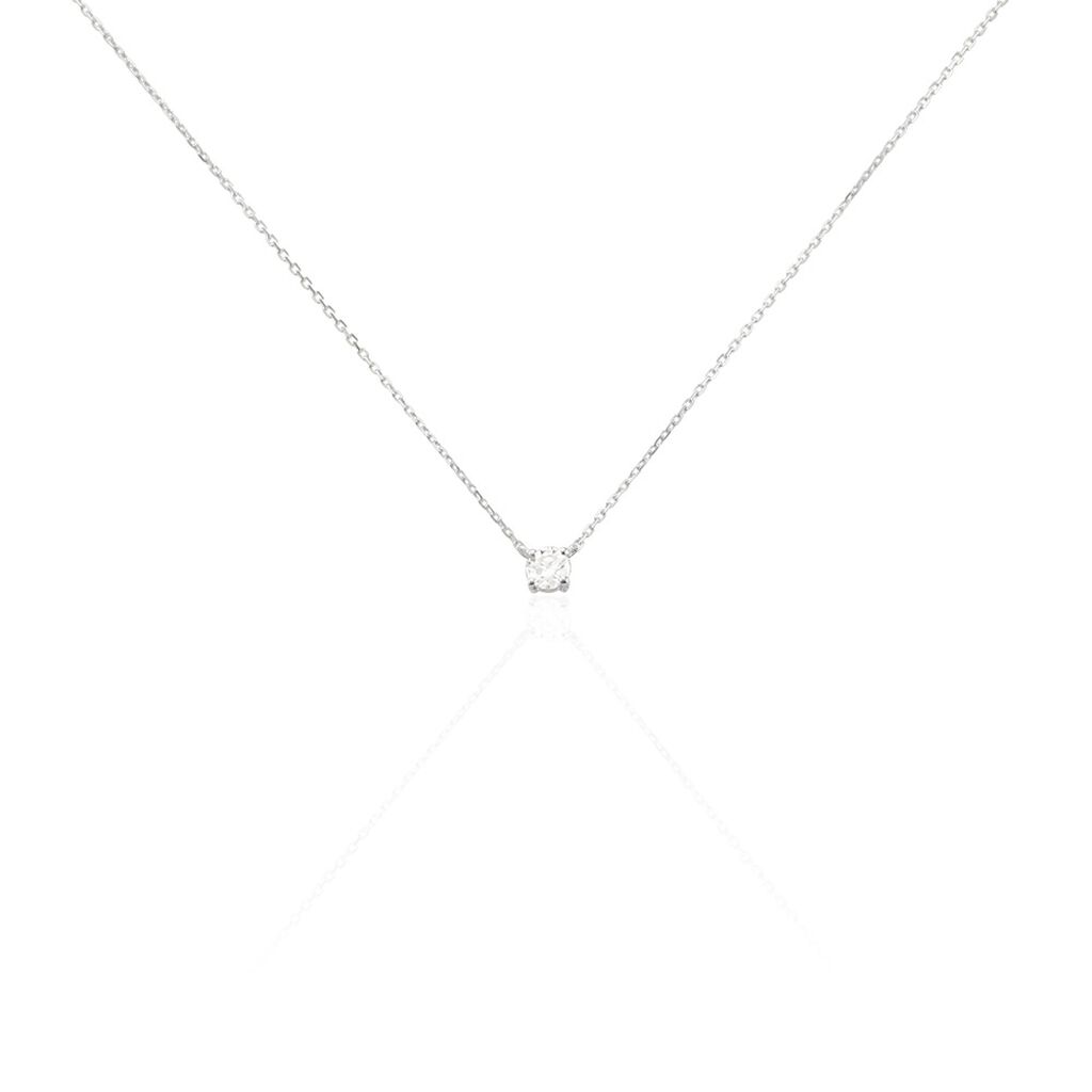 Collier Or Blanc Aphrodite Diamant Synthétique
