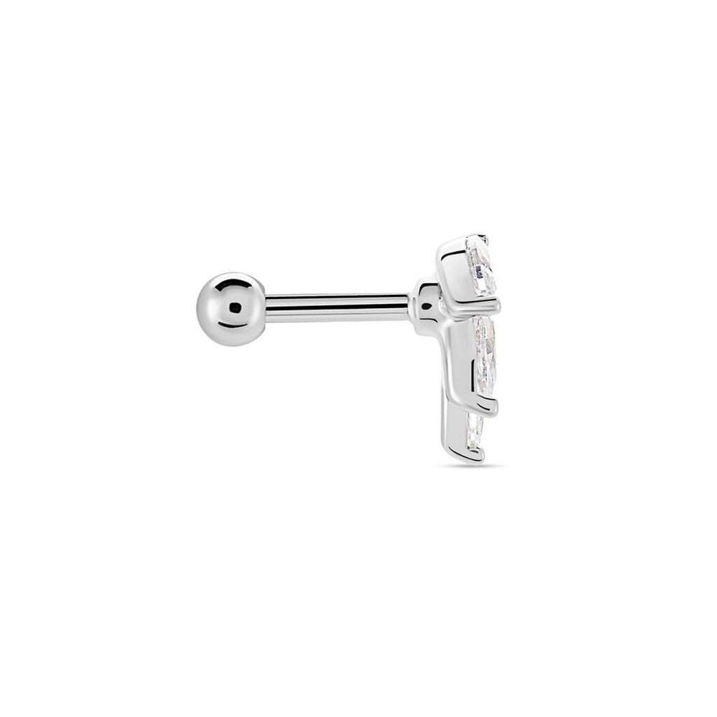 Piercing D'oreille Unitaire Fox Argent Rhodié Oxyde De Zirconium - Bijoux Femme | Histoire d’Or