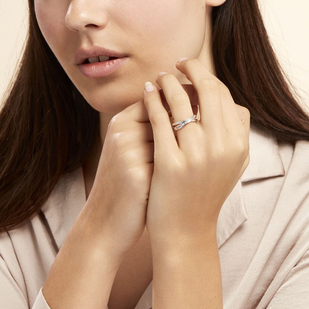Bague Anelyse Or Blanc Oxyde De Zirconium - Bagues avec pierre Femme | Histoire d’Or