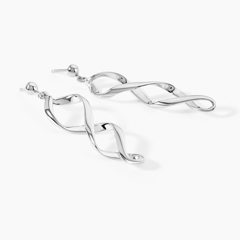 Boucles D'oreilles Pendantes Jolanda Argent Blanc - Boucles d'oreilles fantaisie Femme | Histoire d&rsquo;Or