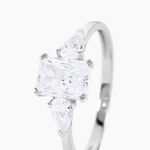 Bague Saelle Or Blanc Oxyde De Zirconium - Bagues solitaires Femme | Histoire d&rsquo;Or