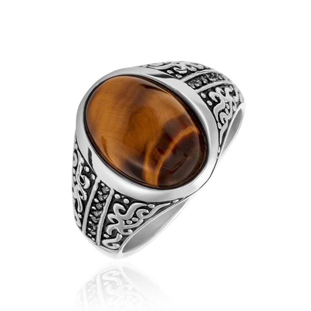 Chevaliere homme oeil de tigre online