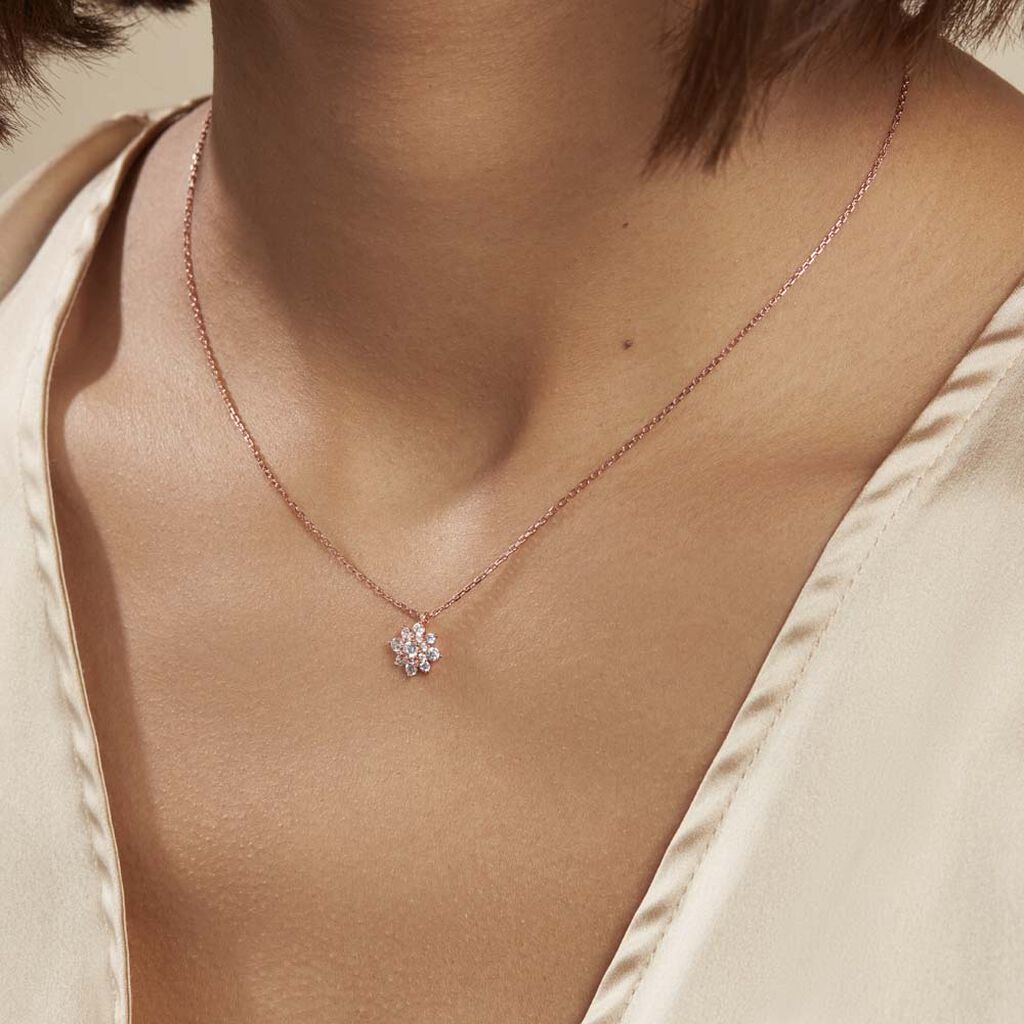 Collier Lorraine Argent Rose Oxyde De Zirconium - Colliers fantaisie Femme | Histoire d’Or