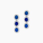 Boucles D'Oreilles Pendantes Margot Argent Blanc Lapis Lazuli Oxyde De Zirconium - Boucles d'oreilles pendantes Femme | Histoire d&rsquo;Or
