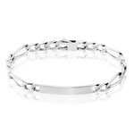 Bracelet Identit&eacute; Vivian Maille Alternee 1/3 Argent Vieilli - Gourmettes Homme | Histoire d&rsquo;Or