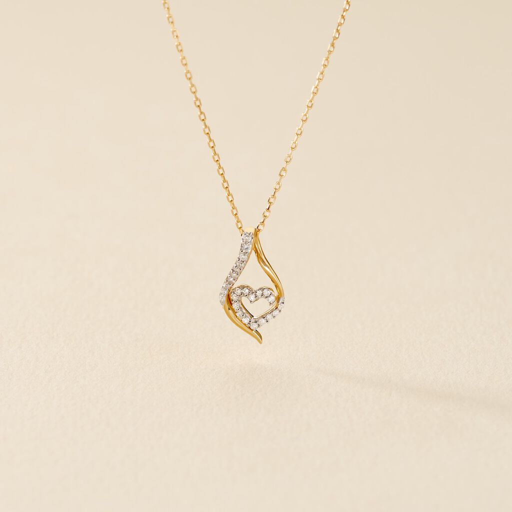 Collier Roso Or Jaune Diamant - F&ecirc;te des m&egrave;res Femme | Histoire d&rsquo;Or