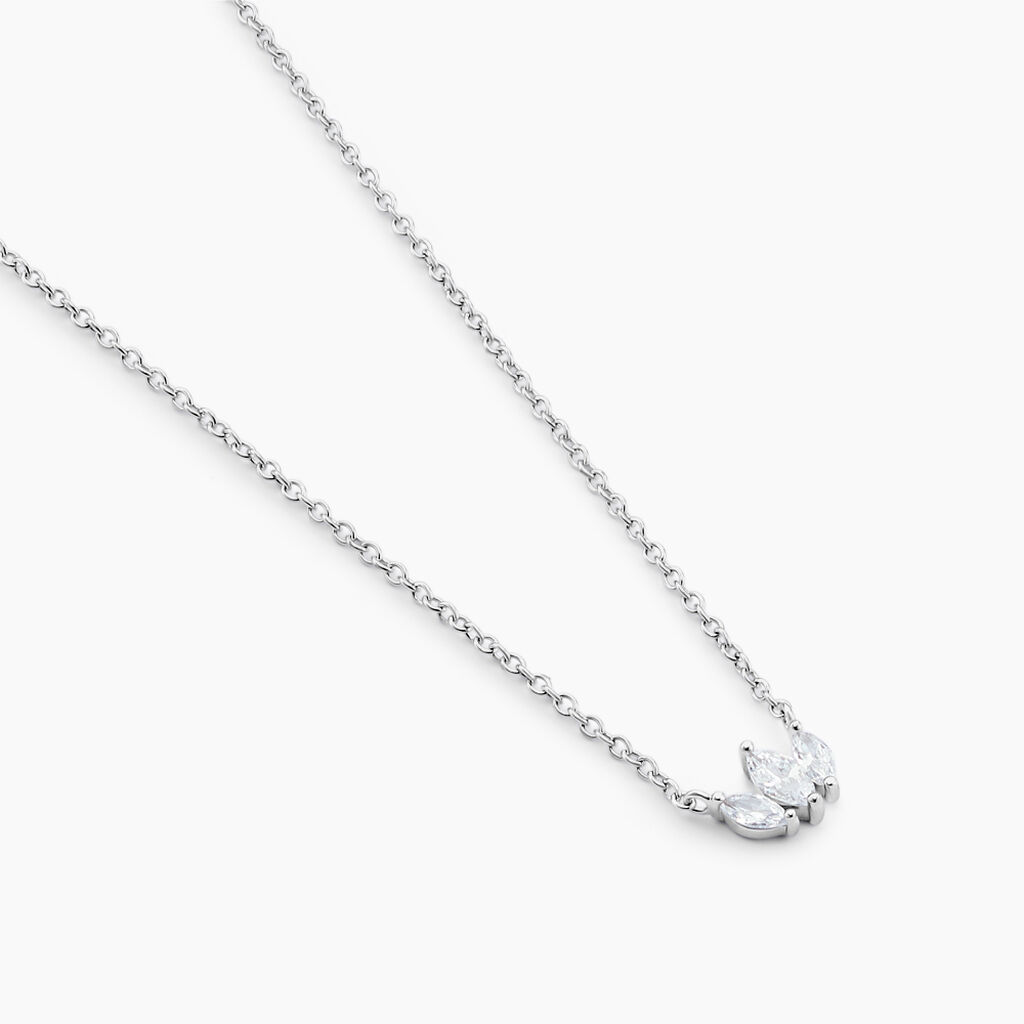 Collier Eclat D'Aurore Argent Blanc Oxyde De Zirconium - Colliers fantaisie Femme | Histoire d&rsquo;Or