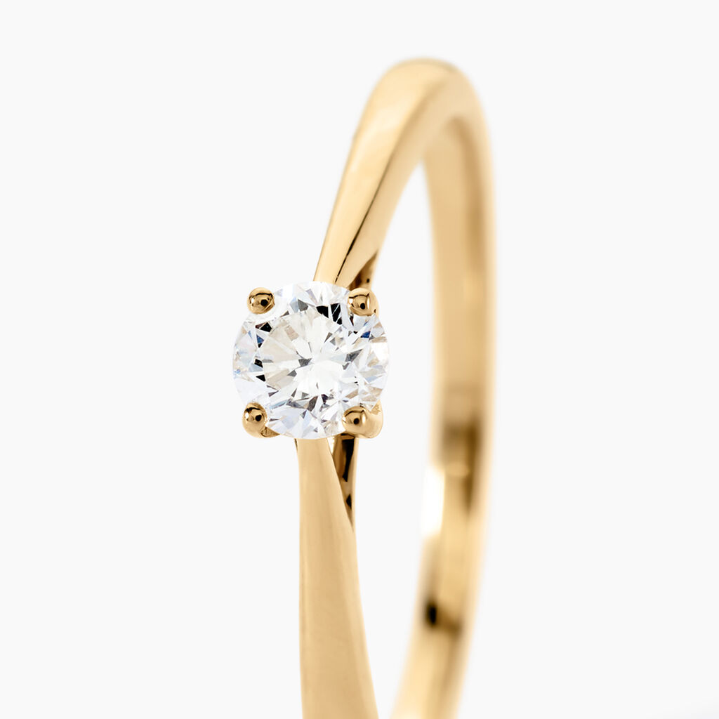 Bague Solitaire Or Jaune Aphrodite Diamant - Bagues solitaires Femme | Histoire d&rsquo;Or