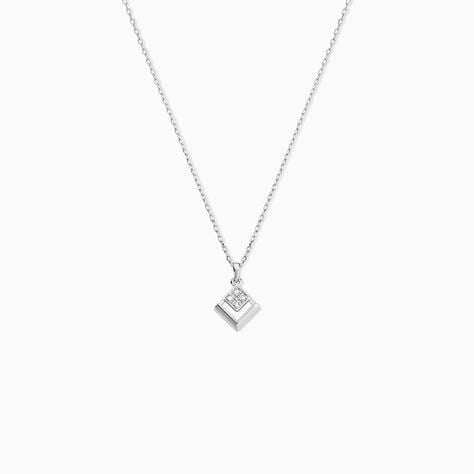 Collier Liana Or Blanc Diamant - Bijoux Pierres Pr&eacute;cieuses Femme | Histoire d&rsquo;Or