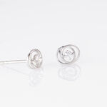 Boucles D'oreilles Puces Nid D'amour Or Blanc Diamant - Clous d'oreilles Femme | Histoire d&rsquo;Or