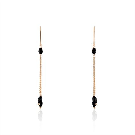 Boucles D'oreilles Pendantes Diamantine Argent Rose Pierre De Synthese - Boucles d'oreilles fantaisie Femme | Histoire d’Or