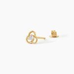 Boucles D'Oreilles Puces Elliott Argent Dor&eacute; A L'Or 750/1000 Oxyde De Zirconium - Boucles d'oreilles fantaisie Femme | Histoire d&rsquo;Or