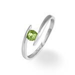 Bague Tiphaine Or Blanc P&eacute;ridot - Bagues solitaires Femme | Histoire d&rsquo;Or