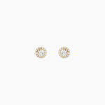 Boucles D'Oreilles Puces Edeline Or Jaune Oxyde De Zirconium - Boucles d'oreilles 18 carats Femme | Histoire d&rsquo;Or