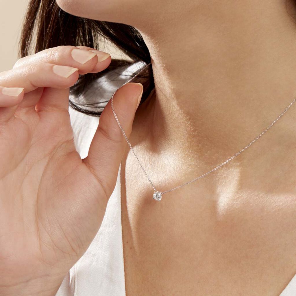 Collier Aphrodite Or Blanc Diamant - Colliers Femme | Histoire d’Or