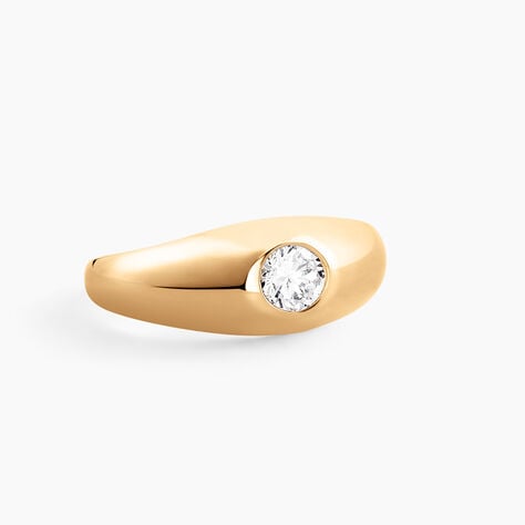Bague Posie Plaqué Or Jaune Oxyde De Zirconium - Bagues solitaires Femme | Histoire d’Or