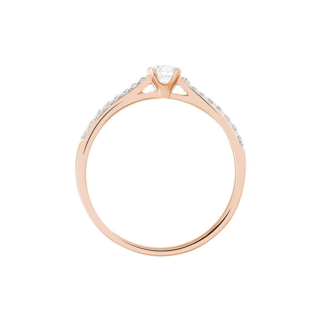 Bague Solitaire Hemera Or Rose Diamant - Bagues de fian&ccedil;ailles vintage Femme | Histoire d&rsquo;Or