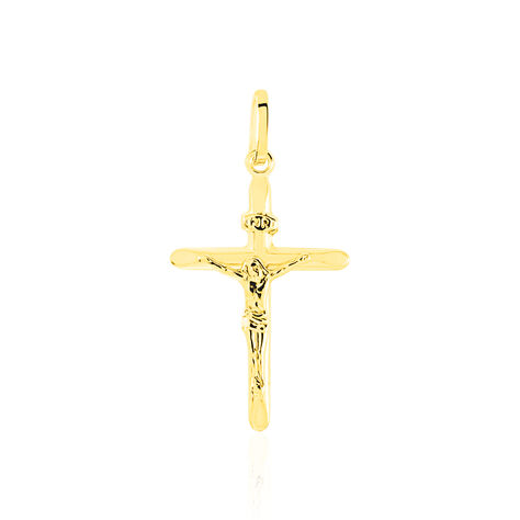 Pendentif Damian Croix Or Jaune - Pendentifs Baptême Famille | Histoire d’Or