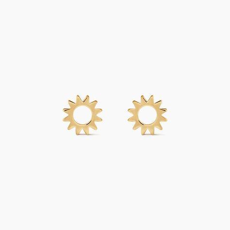 Boucles D'Oreilles Puces Sunlight Argent Dor&eacute; A L'Or 750/1000 - Boucles d'oreilles fantaisie Femme | Histoire d&rsquo;Or