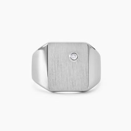 Chevalière Nataniel Argent Blanc Oxyde De Zirconium - Chevalières Homme | Histoire d’Or