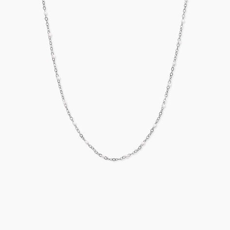 Collier Polka Argent Blanc - Bijoux sans pierre Femme | Histoire d&rsquo;Or
