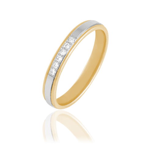 Alliance Serti Grains Or Bicolore Diamant - Alliances Femme | Histoire d’Or