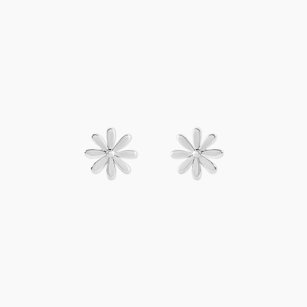 Boucles D'oreilles Puces Yuala Argent Blanc - Boucles d'oreilles fantaisie Femme | Histoire d&rsquo;Or
