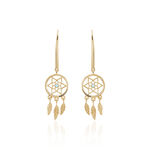 Boucles D'oreilles Pendantes Attrape Reves Plaque Or Pierre - Boucles d'oreilles fantaisie Femme | Histoire d&rsquo;Or