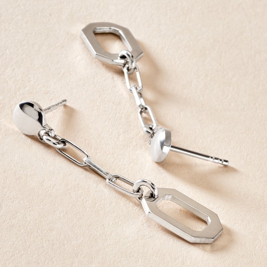 Boucles D'oreilles Pendantes Soho Argent Blanc - Boucles d'oreilles fantaisie Femme | Histoire d&rsquo;Or