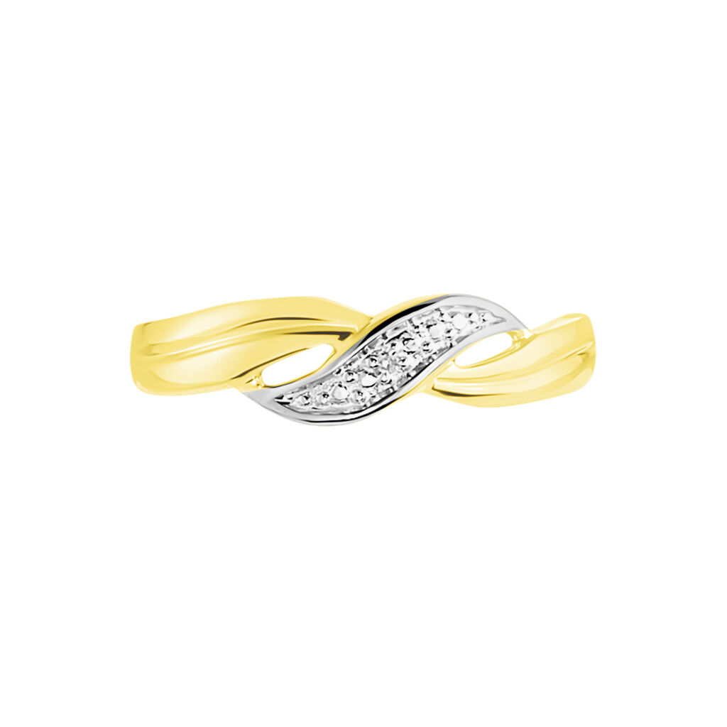 Bague Amayas Or Bicolore Diamant - Bagues avec pierre Femme | Histoire d’Or