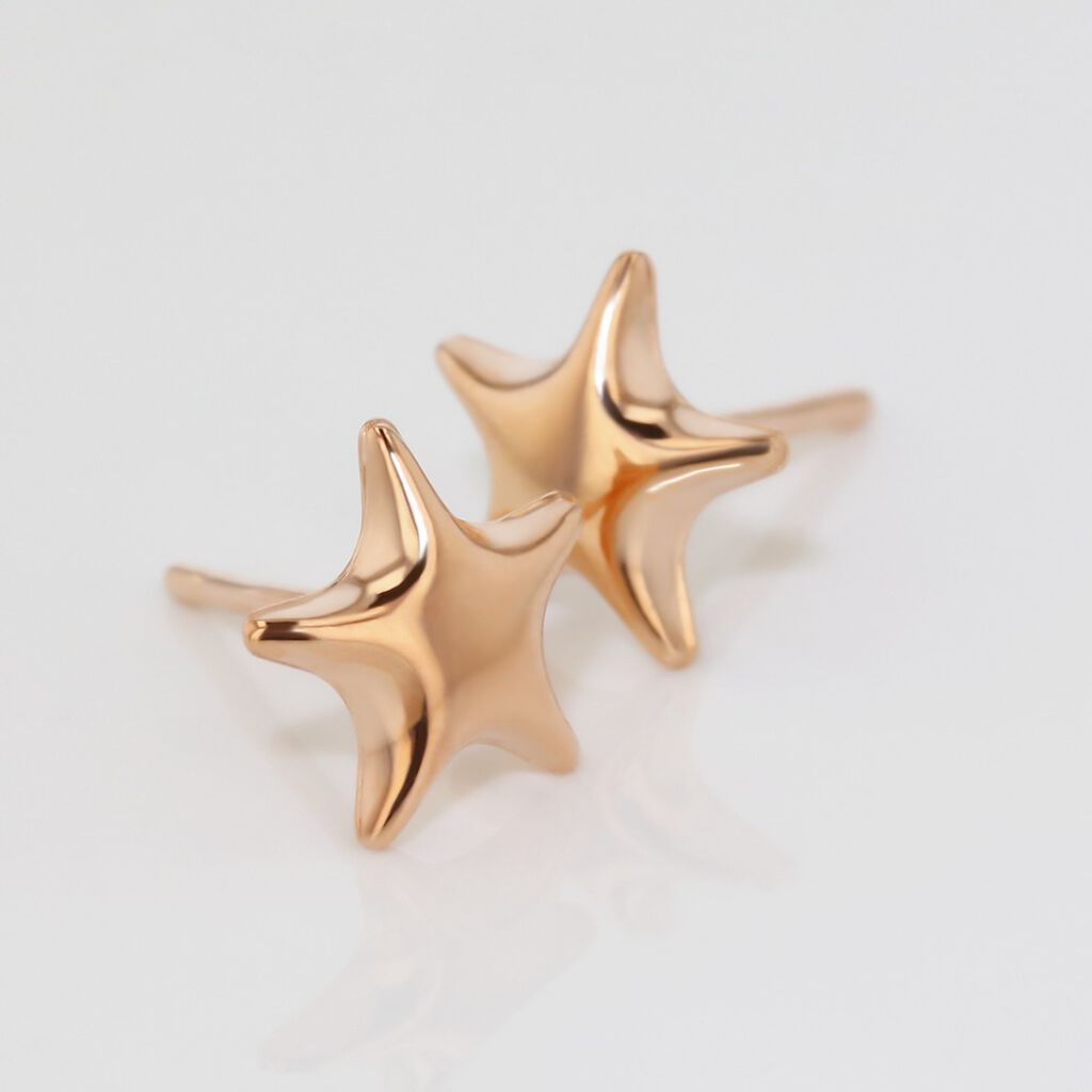 Boucles D'oreilles Puces Or Rose Lison Alphonsine - Clous d'oreilles Enfant | Histoire d’Or
