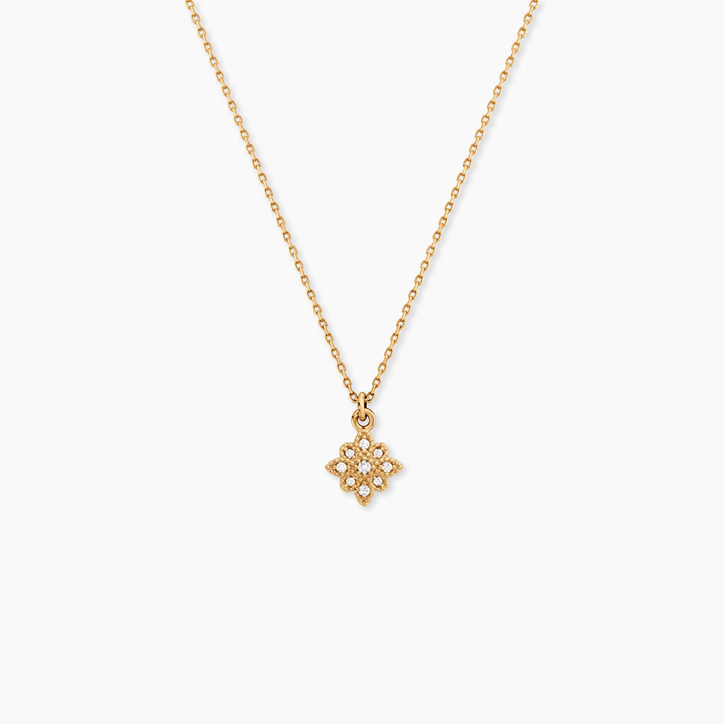 Collier Dainty Plaqu&eacute; Or Jaune Oxyde De Zirconium - Colliers Femme | Histoire d&rsquo;Or