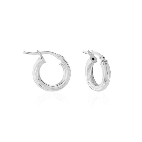 Créoles Maia Argent Blanc - Boucles d'oreilles créoles Femme | Histoire d’Or