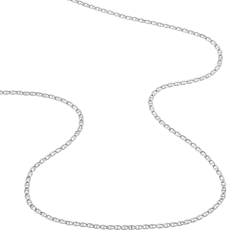 Cha&icirc;ne Capucin Or Blanc Maille Marine Plate - Chaines Femme | Histoire d&rsquo;Or
