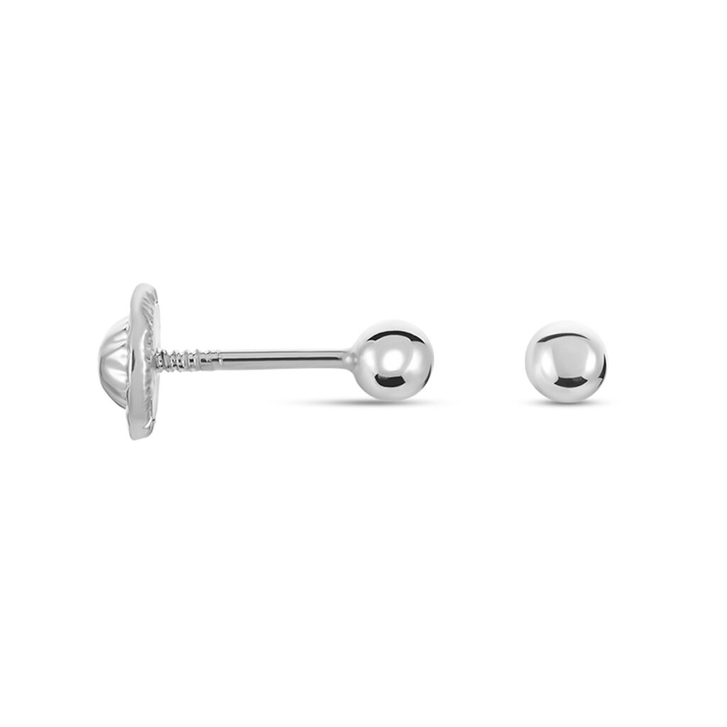 Boucles D'oreilles Puces Or Blanc Fidelia - Clous d'oreilles Famille | Histoire d’Or
