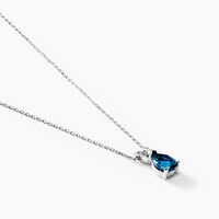 Collier Teresa Or Blanc Topaze Et Diamant