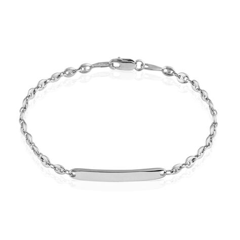Bracelet Identité Caroline Maille Grain De Cafe Argent Blanc - Gourmettes Femme | Histoire d’Or
