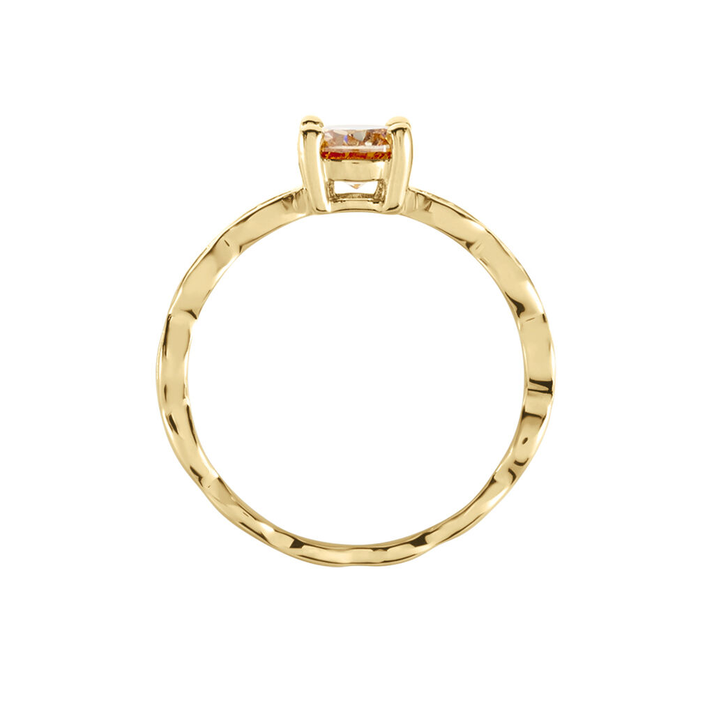 Bague Kurt Plaqué Or Jaune Oxyde De Zirconium - Bagues solitaires Femme | Histoire d’Or