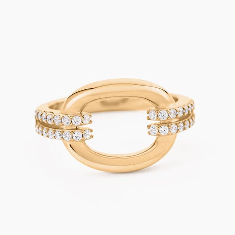 Bague Shiny Bold Plaqu&eacute; Or Jaune Oxyde De Zirconium - Bagues avec pierre Femme | Histoire d&rsquo;Or