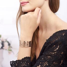 Bracelet Manchette Brenda Acier Rose - Bracelets fantaisie Femme | Histoire d’Or
