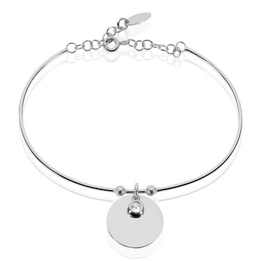 Bracelet Jonc Paula Argent Blanc Oxyde De Zirconium