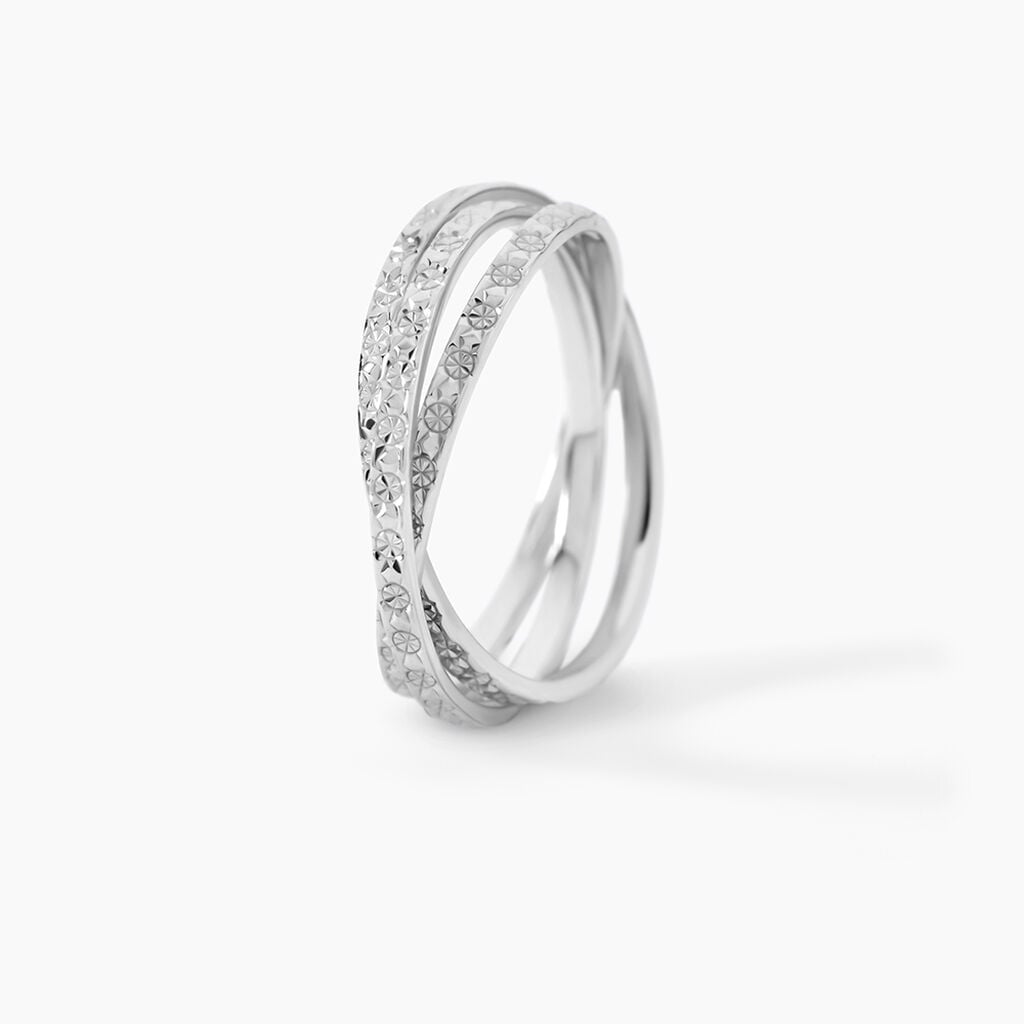 Alliance Shelena Ruban Plat Or Blanc - Alliances 18 carats Unisex | Histoire d&rsquo;Or