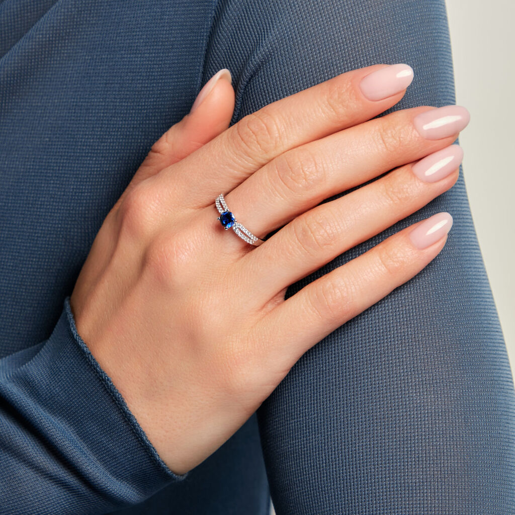Bague Solitea Argent Blanc Oxyde De Zirconium - Bagues solitaires Femme | Histoire d&rsquo;Or