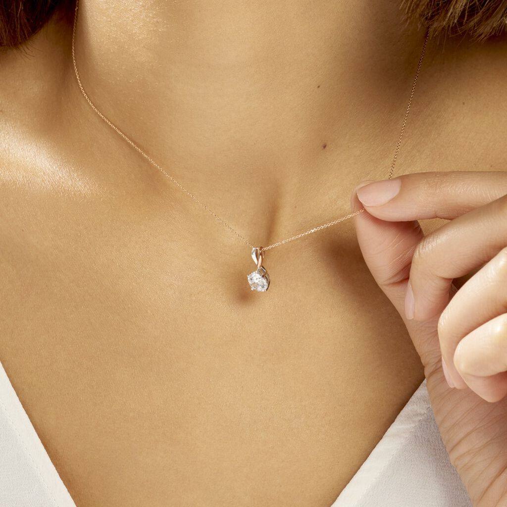 Collier Micheline Or Bicolore Oxyde De Zirconium - Colliers Femme | Histoire d’Or