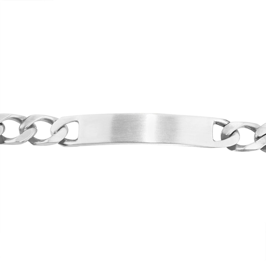 Bracelet Identité Vivian Maille Alternee 1/3 Argent Blanc - Gourmettes Homme | Histoire d’Or